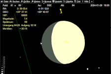 Sternbedeckungen durch den Mond, TYC 1813-806-1, HNSky-Karte