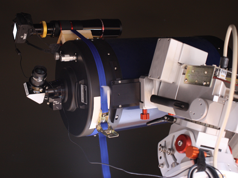 Teleskopaufbau: Omegon Photoscope 72/432mm huckepack auf Meade 14" ACF