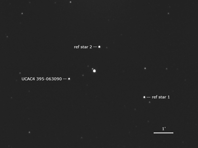 Aufnahme ca. 16 Minuten nach der Sternbedeckung