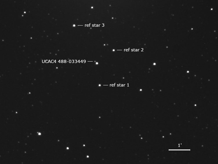 Aufnahme 20 min vor der Sternbedeckung