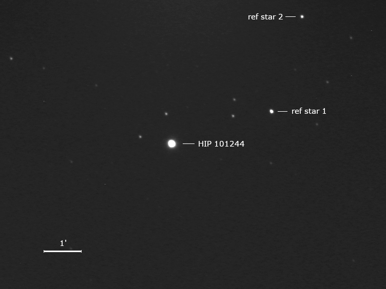 Aufnahme ca. 8 Minuten vor der Sternbedeckung
