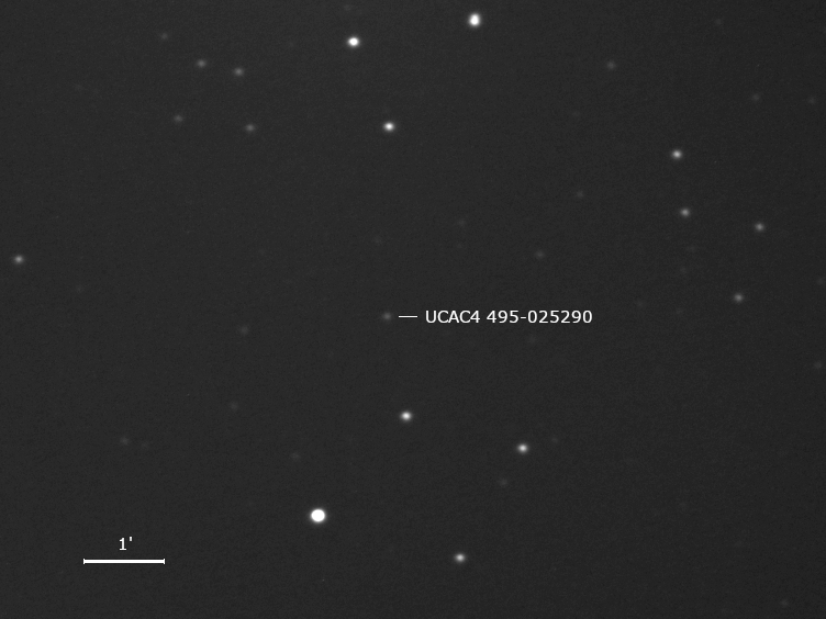 Aufnahme 15 min vor der Sternbedeckung