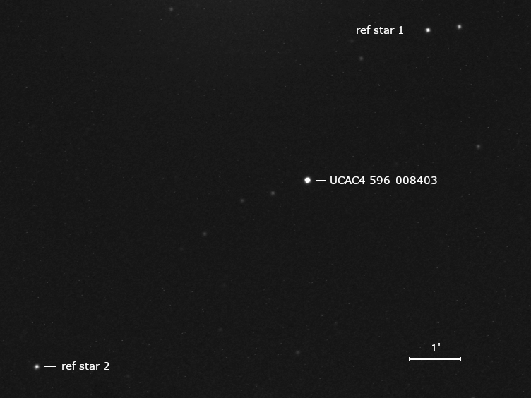Aufnahme ca. 15 Minuten vor der Sternbedeckung