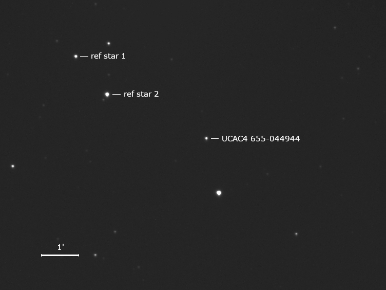 Aufnahme ca. 15 Minuten vor der Sternbedeckung