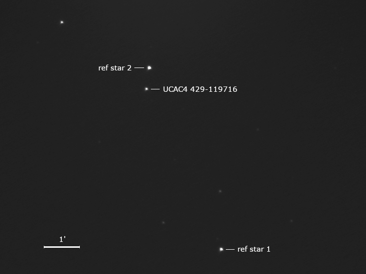 Aufnahme ca. 30 Minuten vor der Sternbedeckung