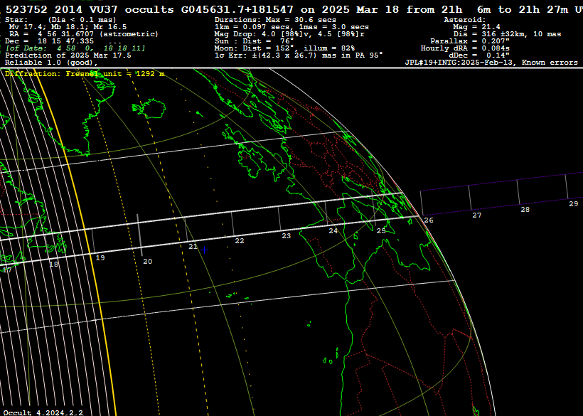 Asteroid (523752) 2014 VU37 in Occult - Screenshot