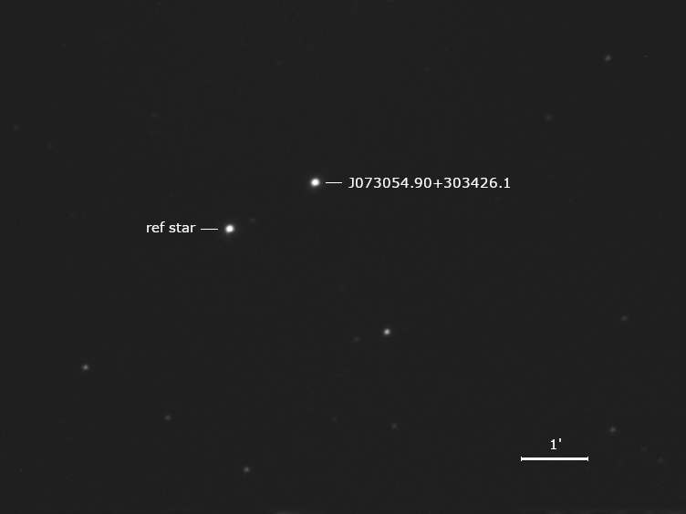 Aufnahme ca. 20 Minuten nach der Sternbedeckung