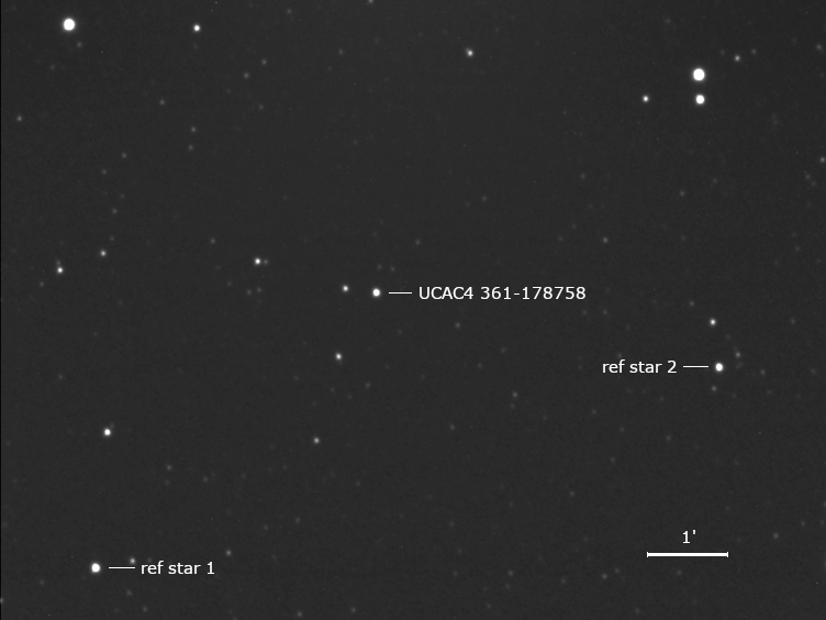 Aufnahme ca. 20 Minuten vor der Sternbedeckung